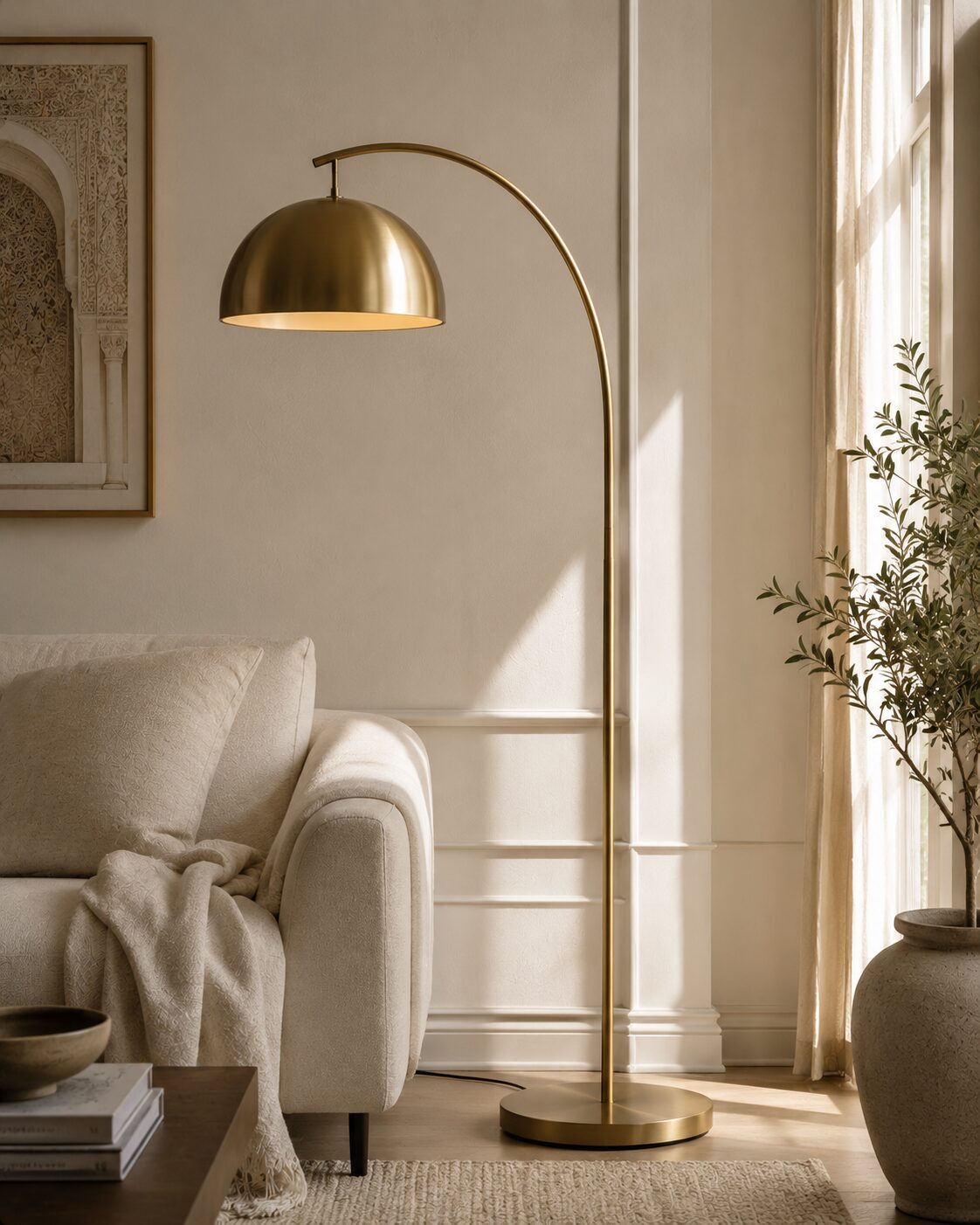 Brass Arc Floor Lamp