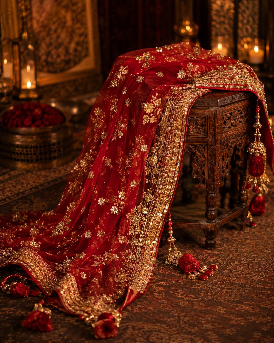 Red Bridal Dupatta