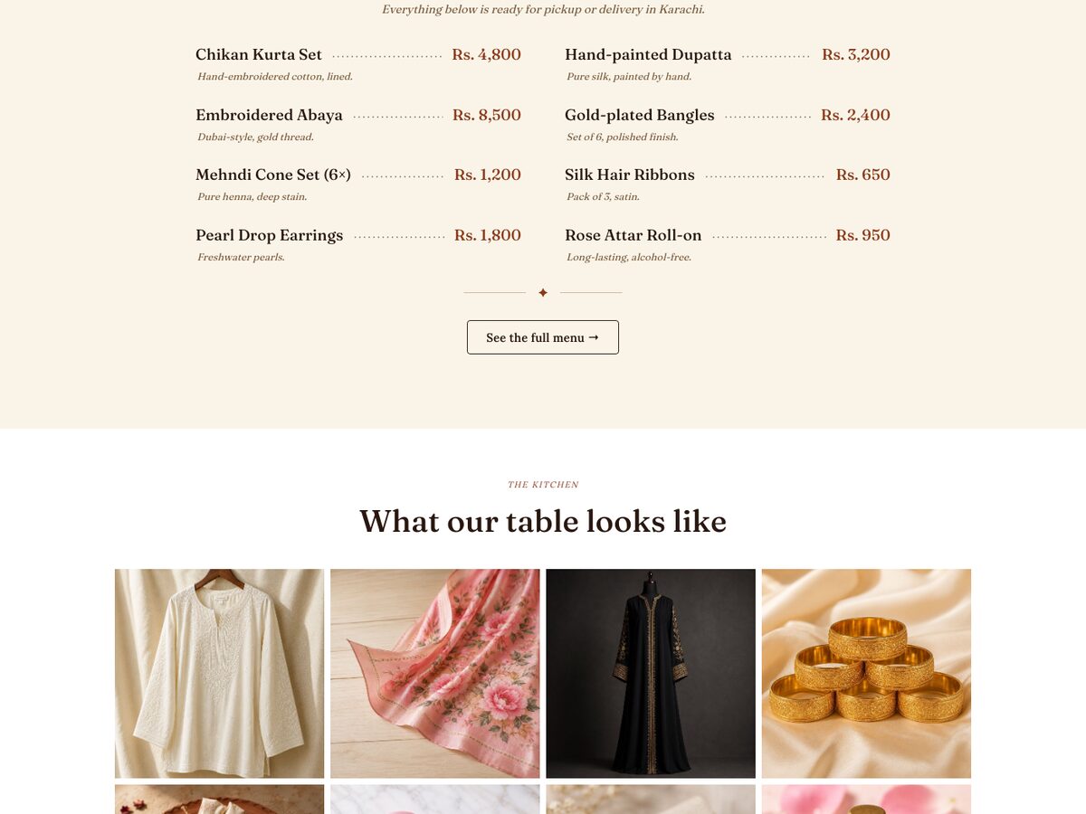 Table preview